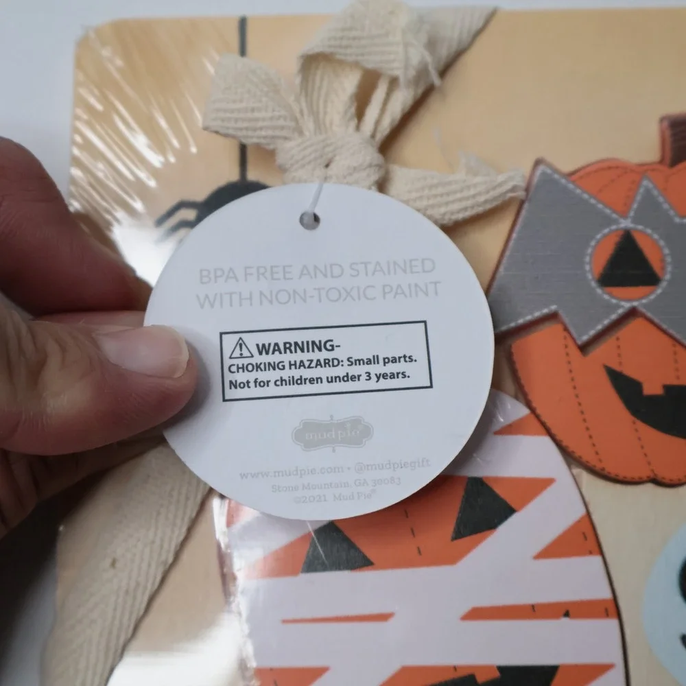 Mud Pie Halloween Stacked Pumpkins Wooden‎ Puzzle 10760014S Pirate Mummy Bat
